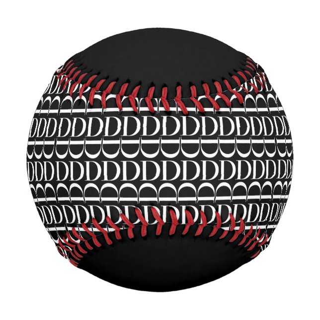 Monogram Initial Letter D Baseball (Front)