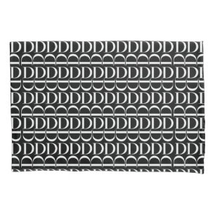 Monogram Initial Letter D, Choose Background Colou Pillowcase