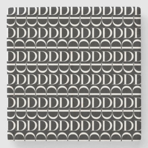 Monogram Initial Letter D, Choose Background Colou Stone Coaster
