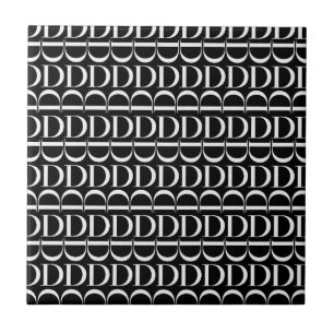 Monogram Initial Letter D, Choose Background Tile