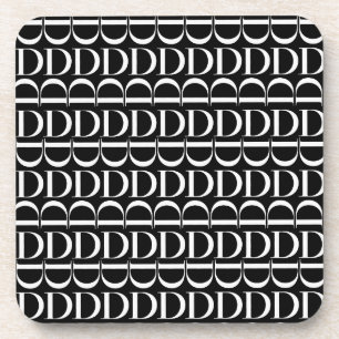 Monogram Initial Letter D Coaster