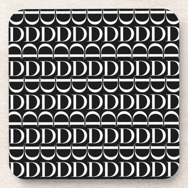Monogram Initial Letter D Coaster (Front)