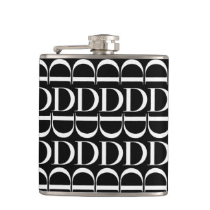 Monogram Initial Letter D Hip Flask