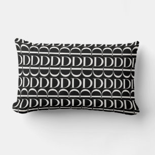 Monogram Initial Letter D Lumbar Cushion