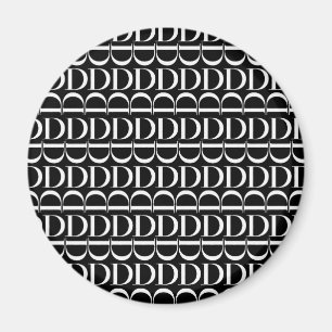 Monogram Initial Letter D Magnet