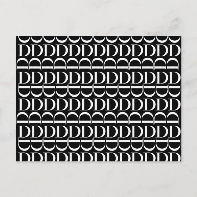Monogram Initial Letter D Postcard (Front)