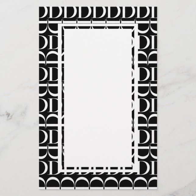 Monogram Initial Letter D Stationery (Front)