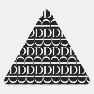 Monogram Initial Letter D Triangle Sticker