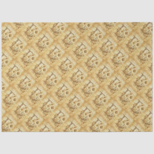 Monogram Initial Letter D Vintage Daisy Drawing Tissue Paper