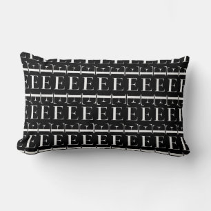 Monogram Initial Letter E, Choose Background Lumbar Cushion