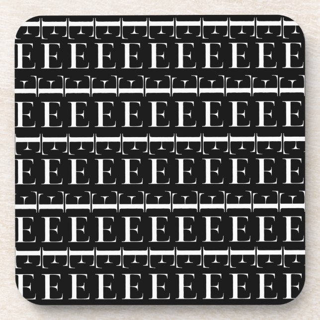 Monogram Initial Letter E Coaster (Front)