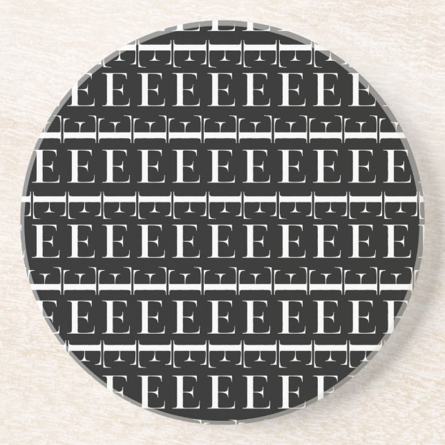 Monogram Initial Letter E Coaster (Front)