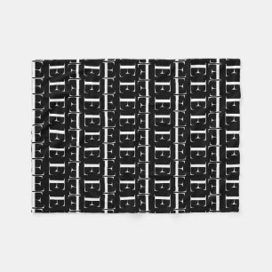 Monogram Initial Letter E Fleece Blanket