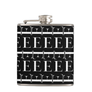Monogram Initial Letter E Hip Flask