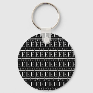 Monogram Initial Letter E Key Ring