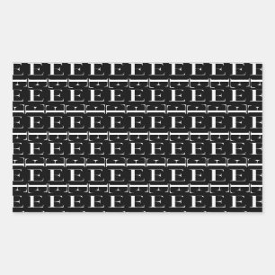 Monogram Initial Letter E Rectangular Sticker
