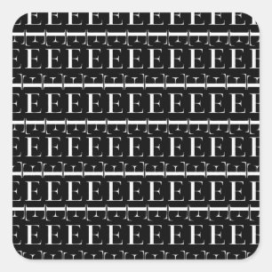 Monogram Initial Letter E Square Sticker