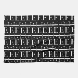 Monogram Initial Letter E Tea Towel
