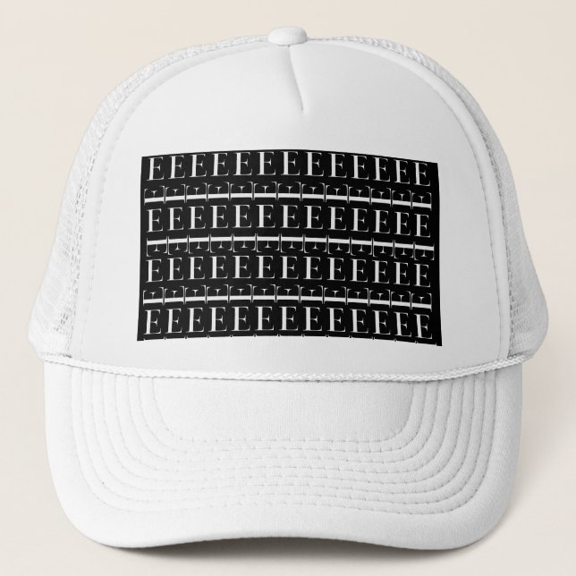 Monogram Initial Letter E Trucker Hat (Front)