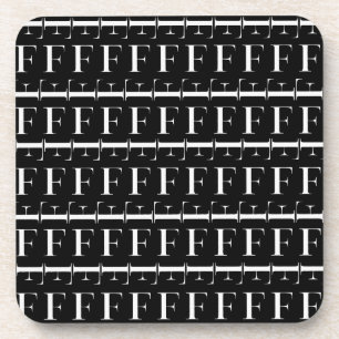 Monogram Initial Letter F Coaster
