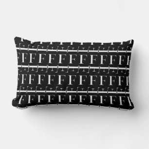 Monogram Initial Letter F Lumbar Cushion