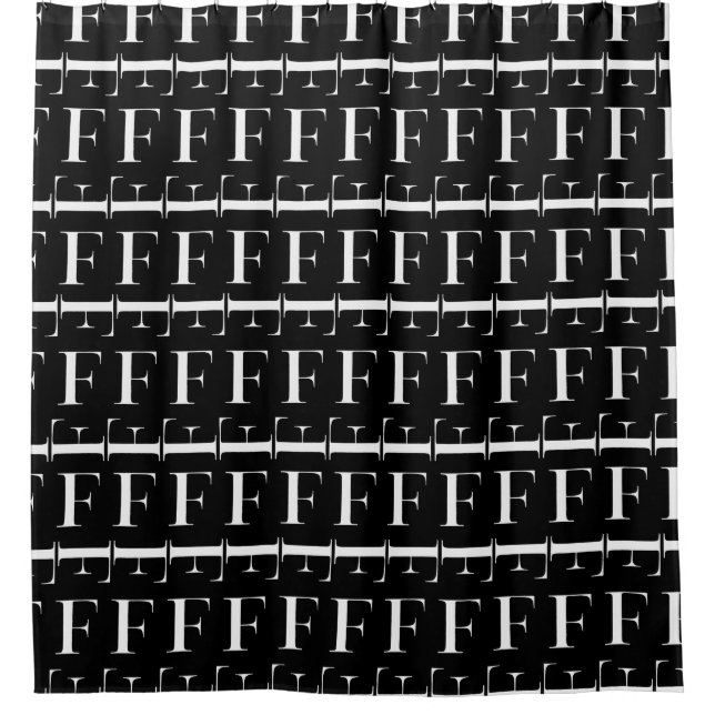 Monogram Initial Letter F Shower Curtain (Front)