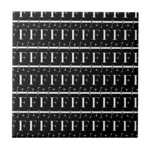 Monogram Initial Letter F Tile