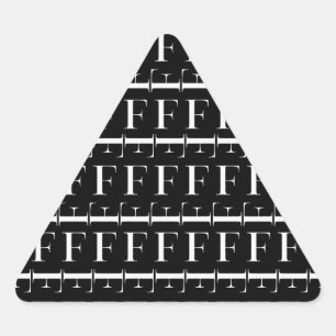 Monogram Initial Letter F Triangle Sticker