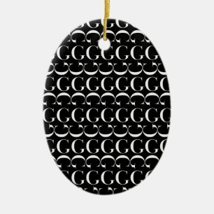 Monogram Initial Letter G Ceramic Tree Decoration