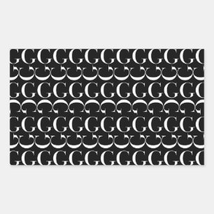 Monogram Initial Letter G Rectangular Sticker