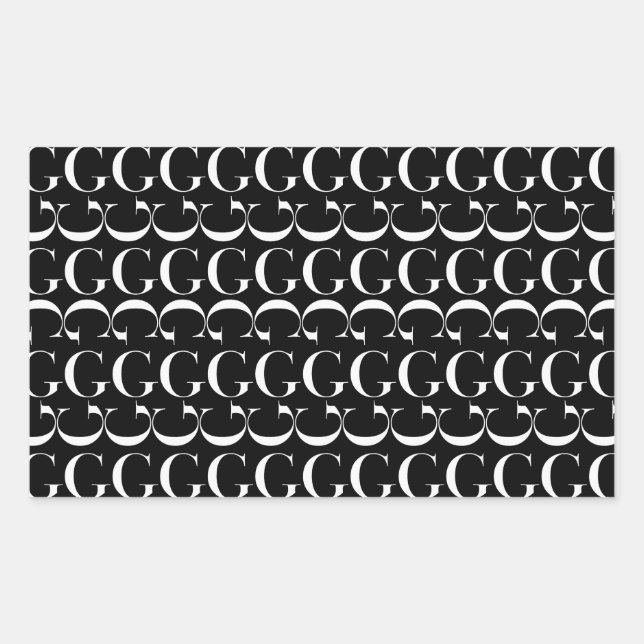 Monogram Initial Letter G Rectangular Sticker (Front)