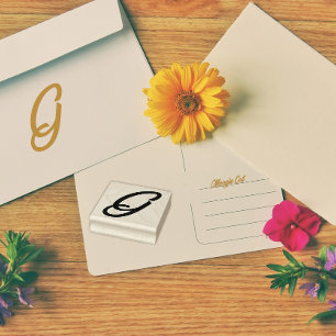 Monogram Initial Letter G Rubber Stamp