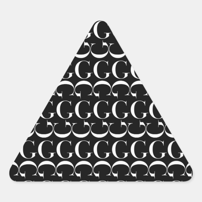 Monogram Initial Letter G Triangle Sticker (Front)