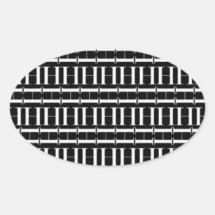 Monogram Initial Letter H Oval Sticker