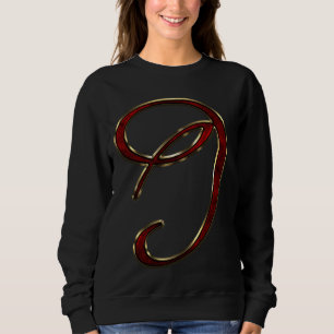 Monogram Initial Letter I Red Sweatshirt