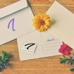 Monogram Initial Letter I Rubber Stamp