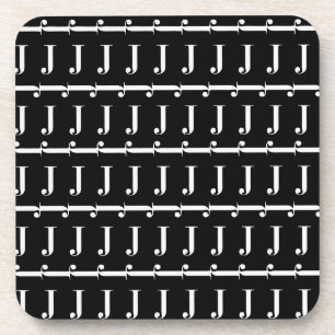 Monogram Initial Letter J, Choose Background Coaster