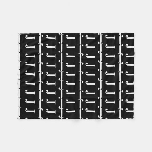 Monogram Initial Letter J Fleece Blanket (Front (Horizontal))