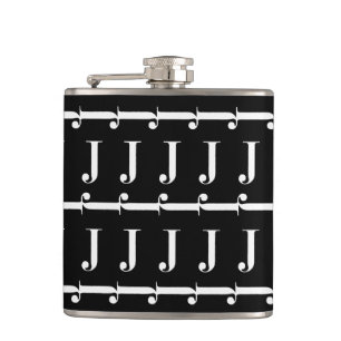 Monogram Initial Letter J Hip Flask
