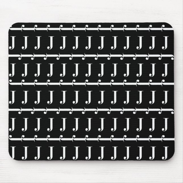 Monogram Initial Letter J Mouse Pad (Front)