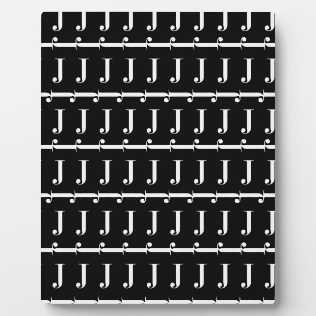 Monogram Initial Letter J Plaque (Front)