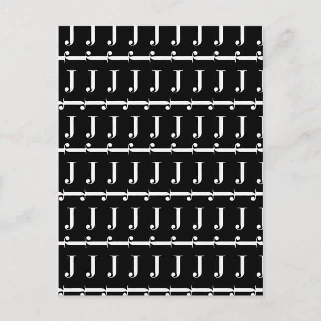 Monogram Initial Letter J Postcard (Front)