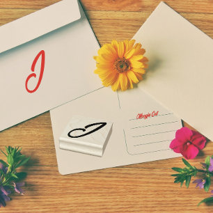Monogram Initial Letter J Rubber Stamp