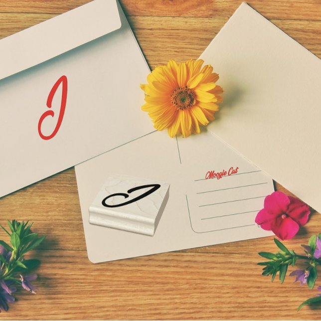 Monogram Initial Letter J Rubber Stamp (Creator Uploaded)