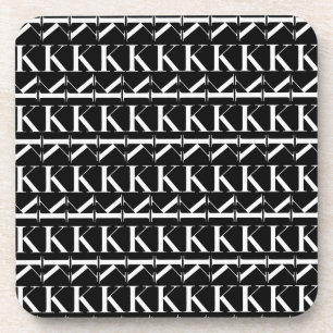 Monogram Initial Letter K, Choose Background Coaster