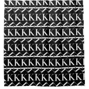 Monogram Initial Letter K, Choose Background Colou Shower Curtain