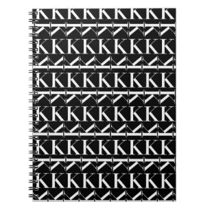 Monogram Initial Letter K, Choose Background Notebook