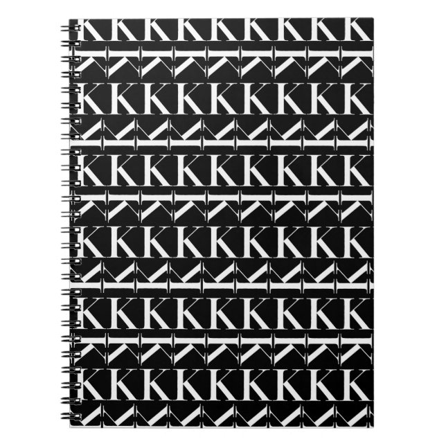 Monogram Initial Letter K, Choose Background Notebook (Front)
