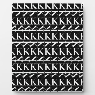 Monogram Initial Letter K, Choose Background Plaque