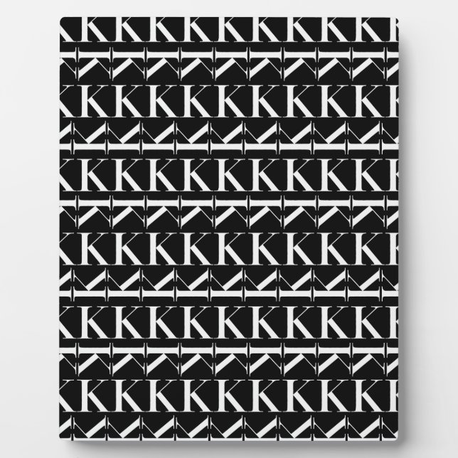 Monogram Initial Letter K, Choose Background Plaque (Front)